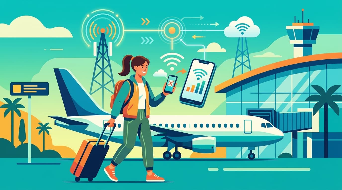 eSIM 데이터 자동 전환 설정: 현지망 연결 관리 · 설정 확인